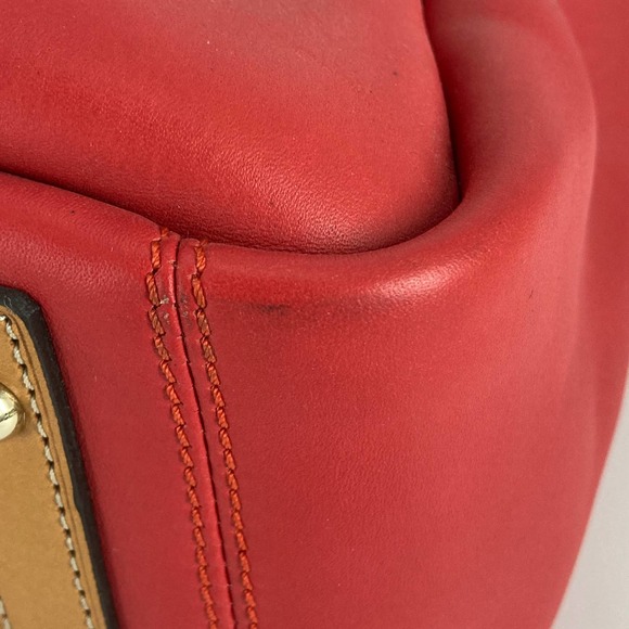 Dooney & Bourke, large, red, brown leather shoulder bag - Picture 9 of 16